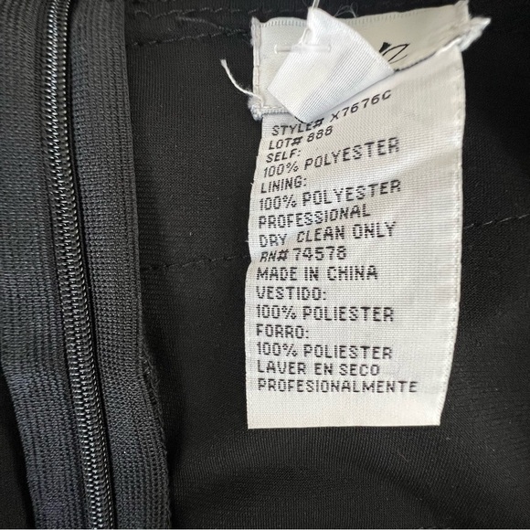 New Vintage Cache Y2K Asymmetric Ruffle Chiffon Ruched Illusion Dress 12 Ribbon - Picture 15 of 16